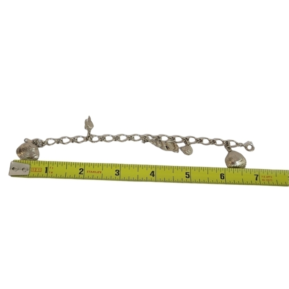 Seashell Ocean Themed Silver Charm Bracelet - Picture 4 of 4